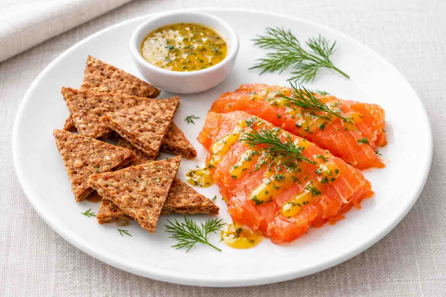 Graved Lachs mit Honig-Senfsoße